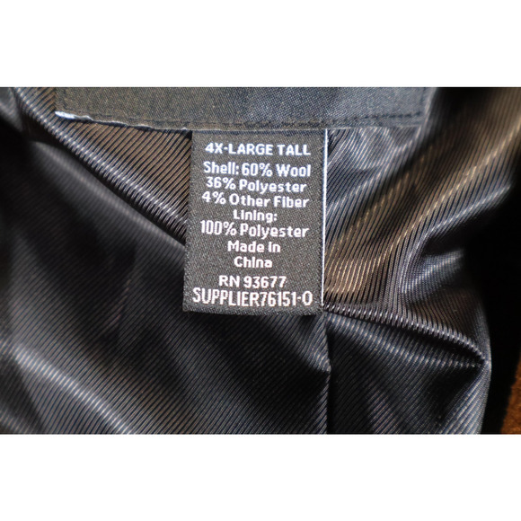 Shaquille O'Neal Coat Mens 4XL Tall Brown Wool Blend Overcoat 2 Button Classic - Picture 6 of 7